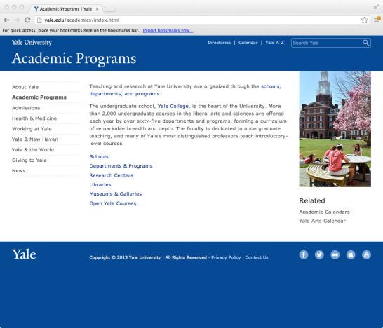 New Academic page.