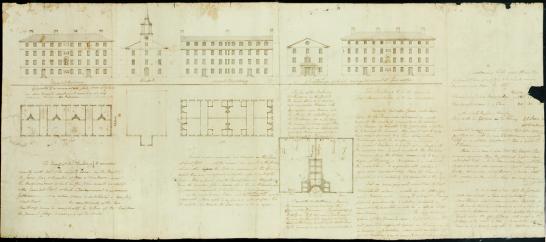 John Trumbull&#039;s Brick Row plan