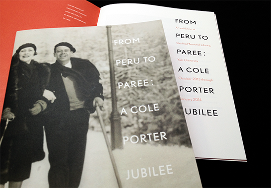 Cover and title page of Cole Porter Exhibition booklet.