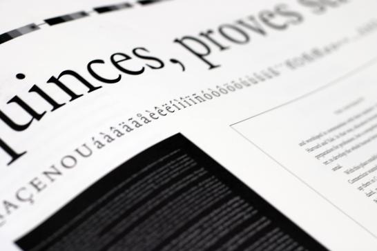 Yale type specimen, special characters.