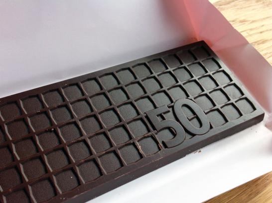 Chocolate bar detail.