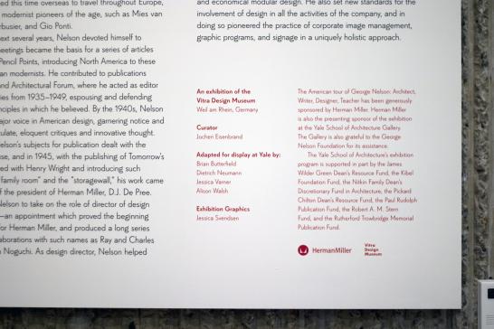 George Nelson exhibition credits.